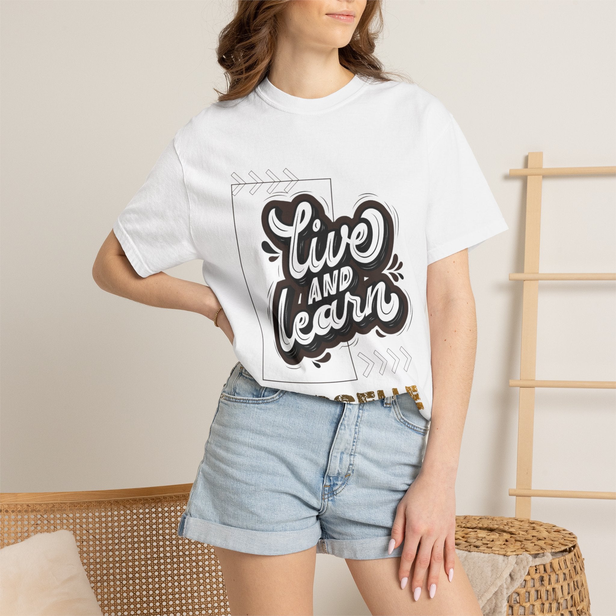 Live and Learn Graphic T-Shirt — "Live and Learn" Motivational Tee