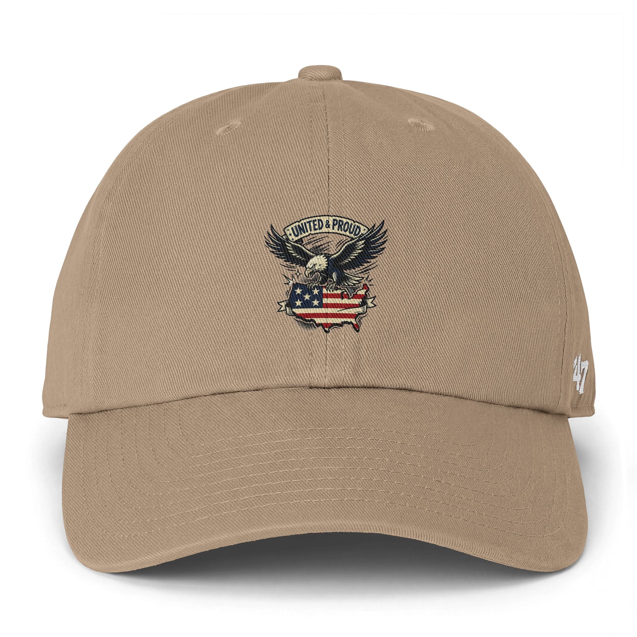 Patriotic Eagle Dad Cap – "United & Proud" Embroidered USA Flag Hat