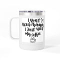 15oz Coffee Tumbler Mug — Handwritten 'Happy' Script Thermal Travel Cup