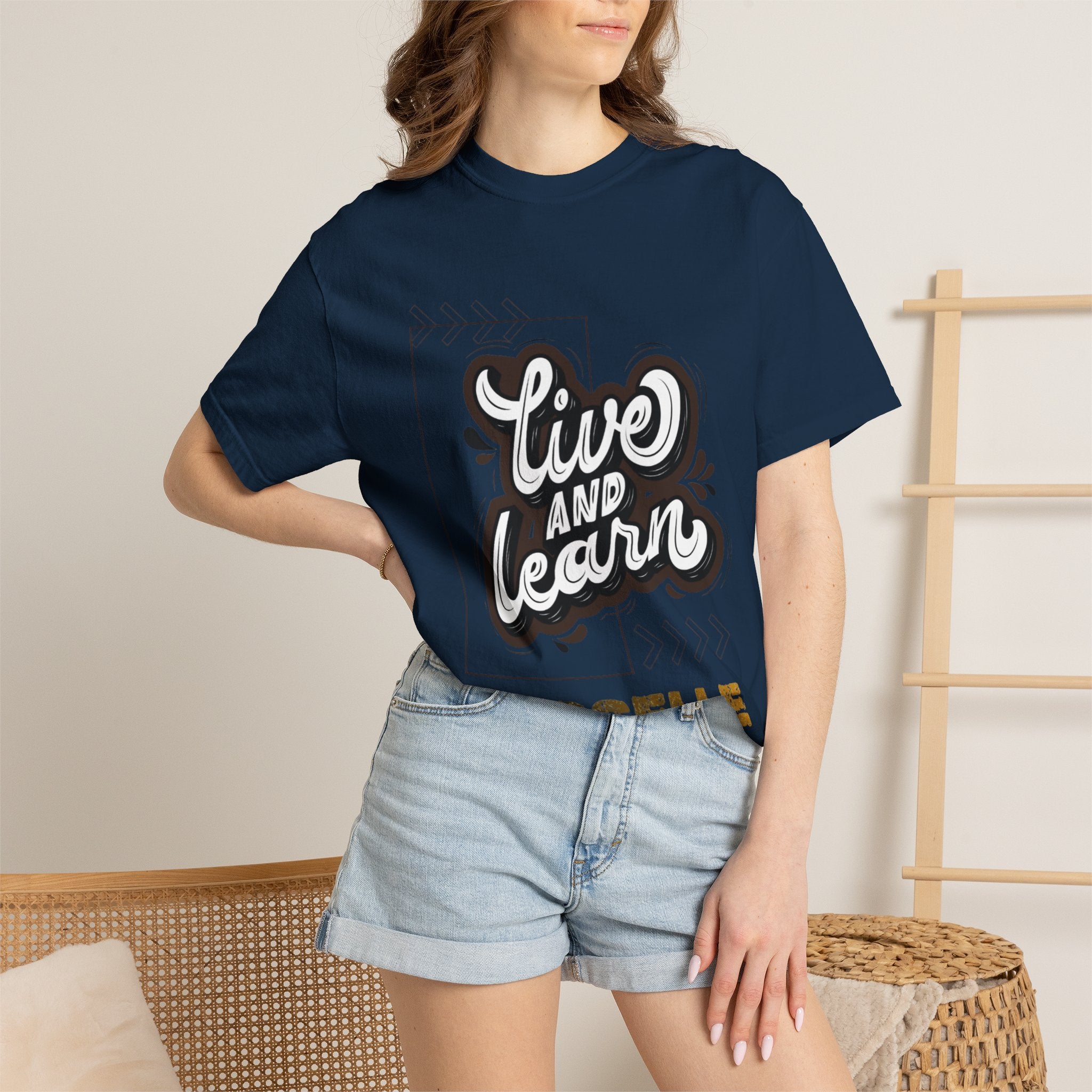 Live and Learn Graphic T-Shirt — "Live and Learn" Motivational Tee