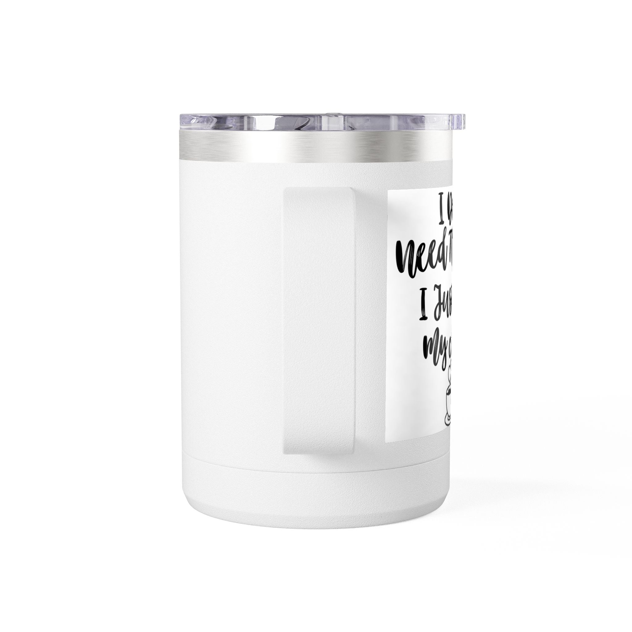 15oz Coffee Tumbler Mug — Handwritten 'Happy' Script Thermal Travel Cup