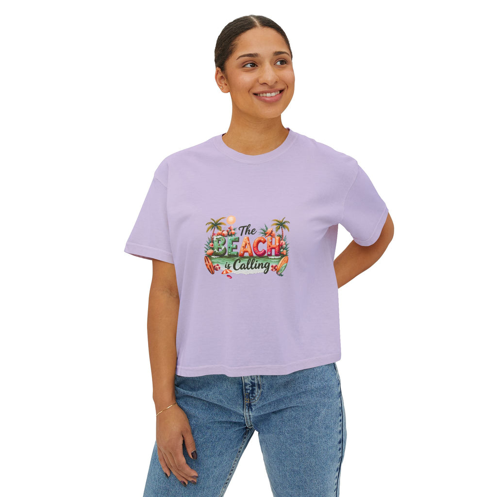The Beach Is Calling Boxy Tee