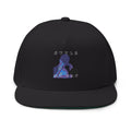 Embroidered Flat Bill Cap — Vintage Blue Silhouette Design