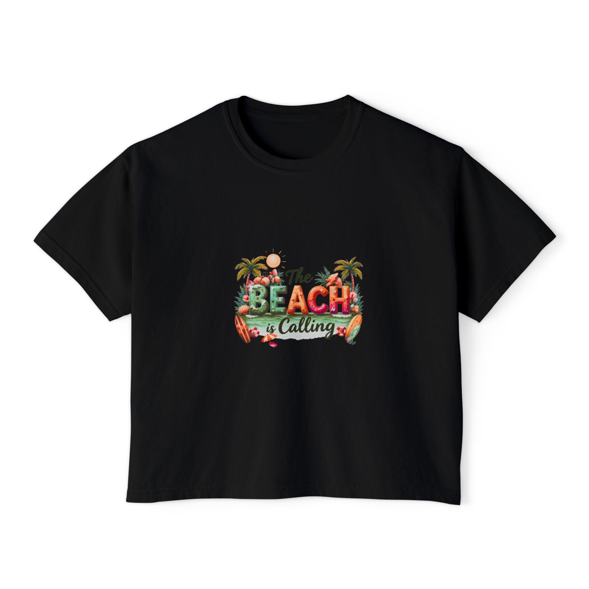 The Beach Is Calling Boxy Tee