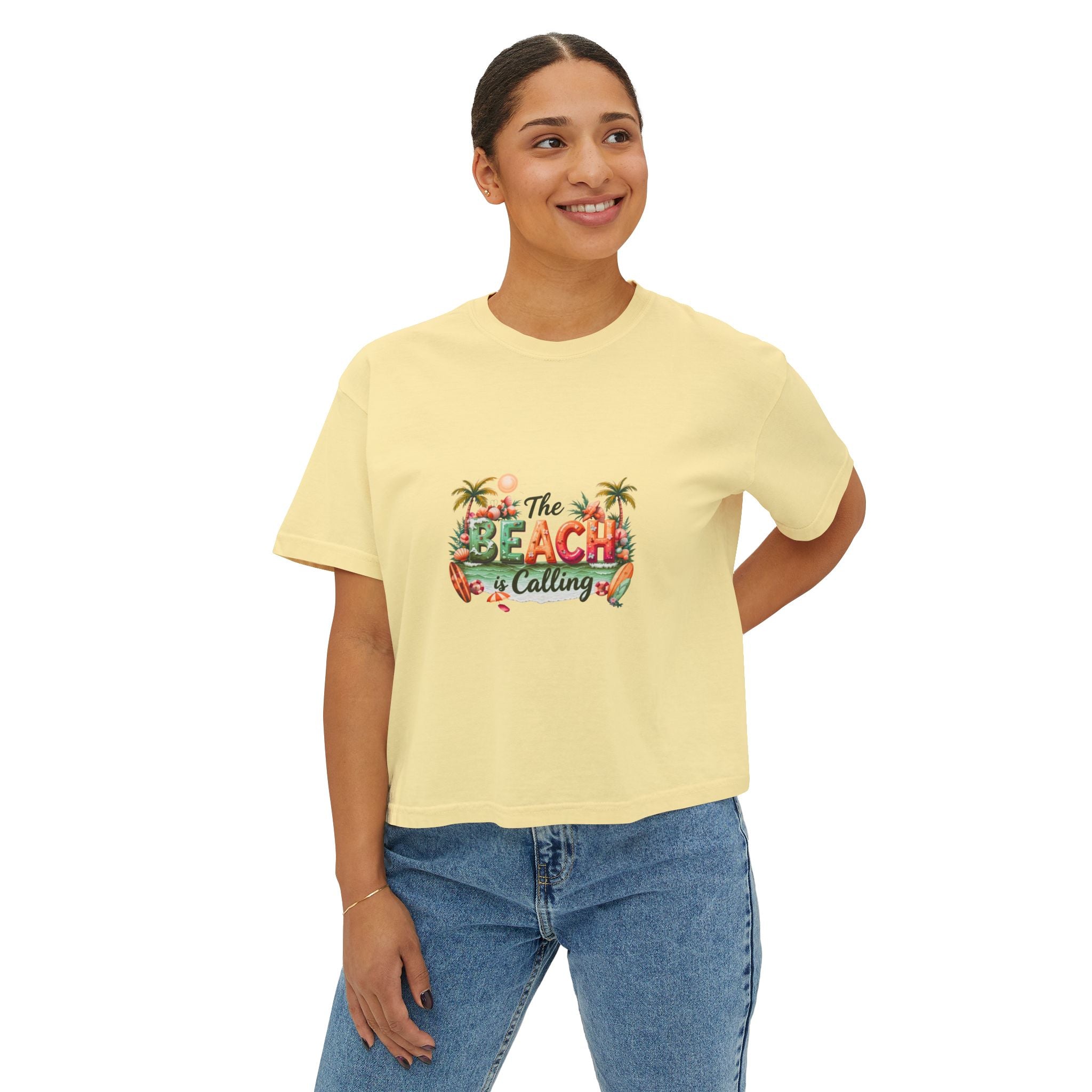 The Beach Is Calling Boxy Tee
