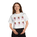 Floral Stamp Grid Cropped Tee