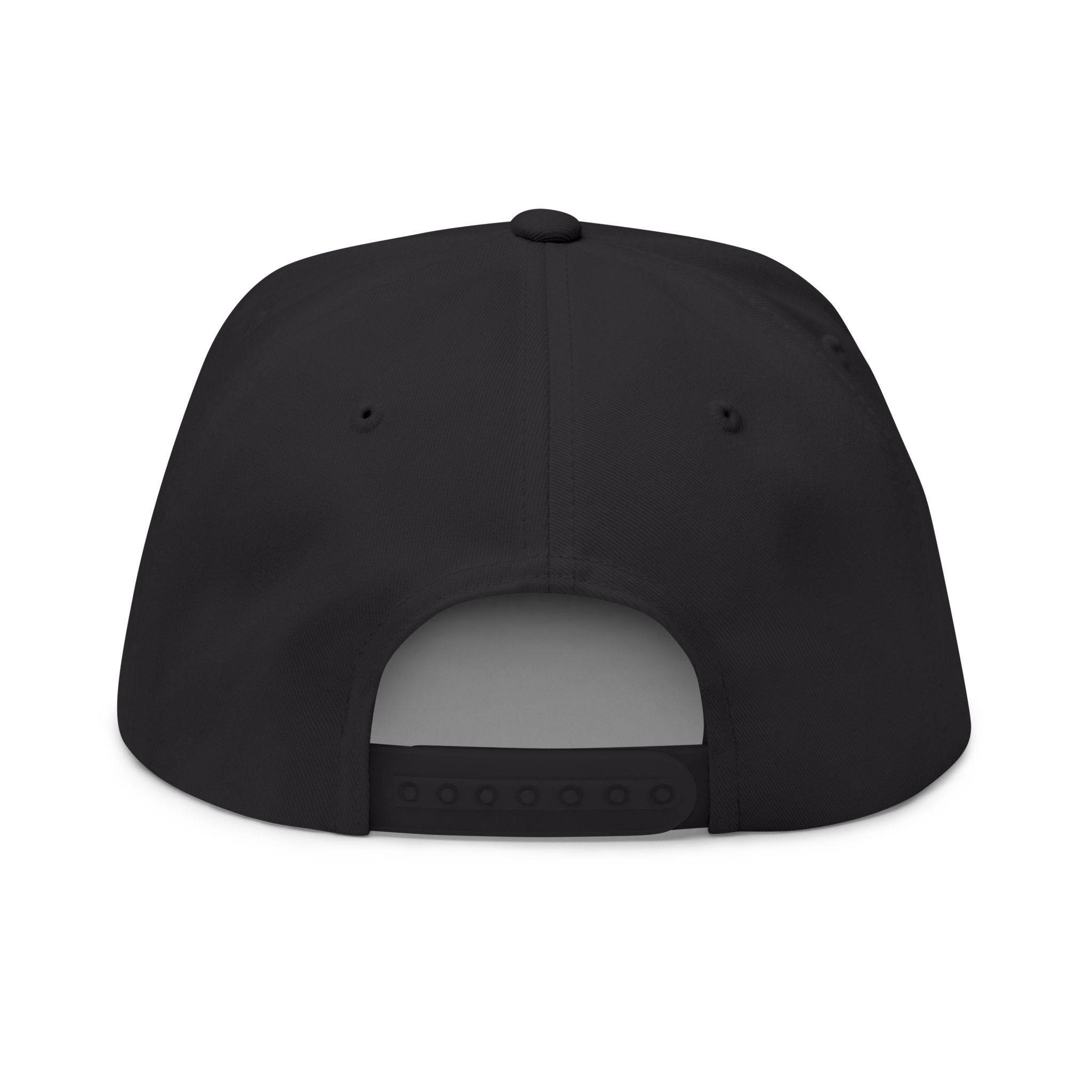 Embroidered Flat Bill Cap — Vintage Blue Silhouette Design
