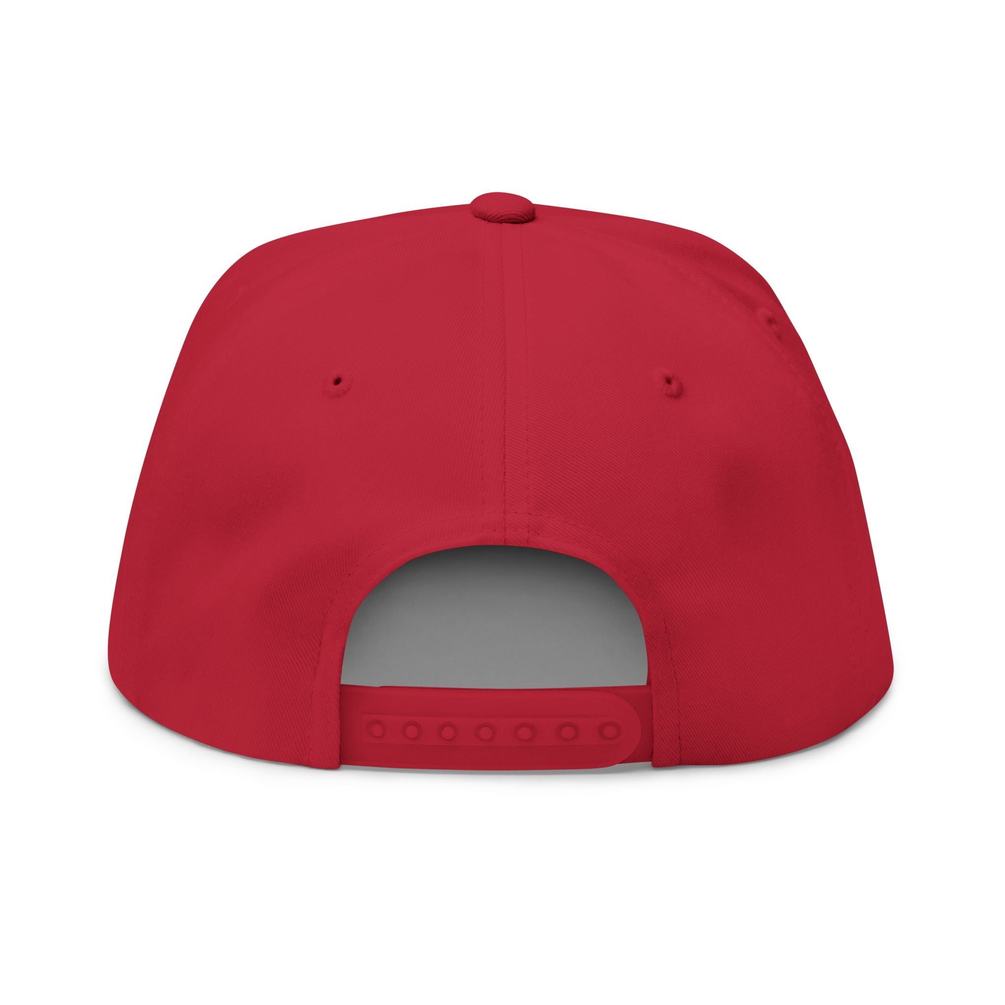 Embroidered Flat Bill Cap — Vintage Blue Silhouette Design