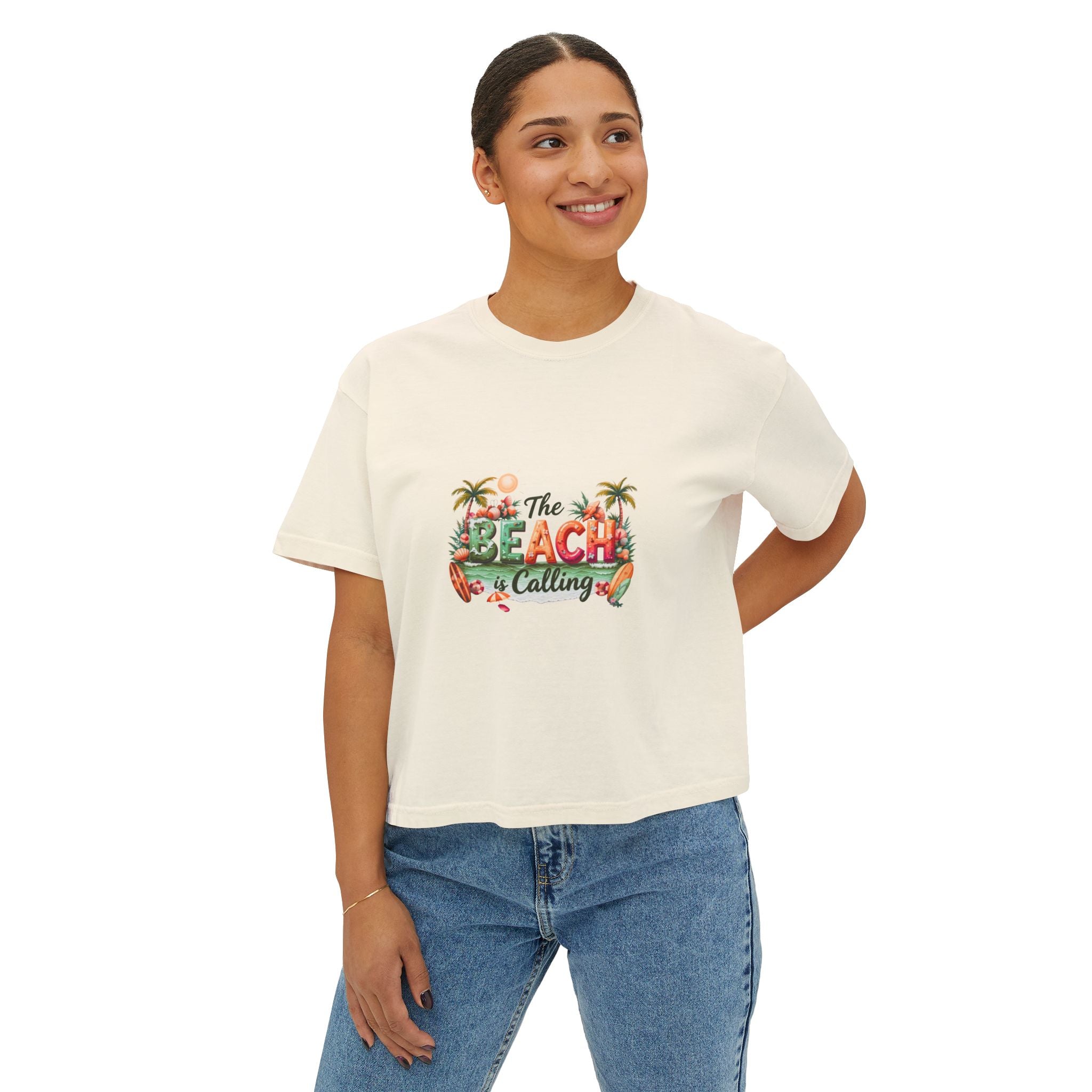 The Beach Is Calling Boxy Tee