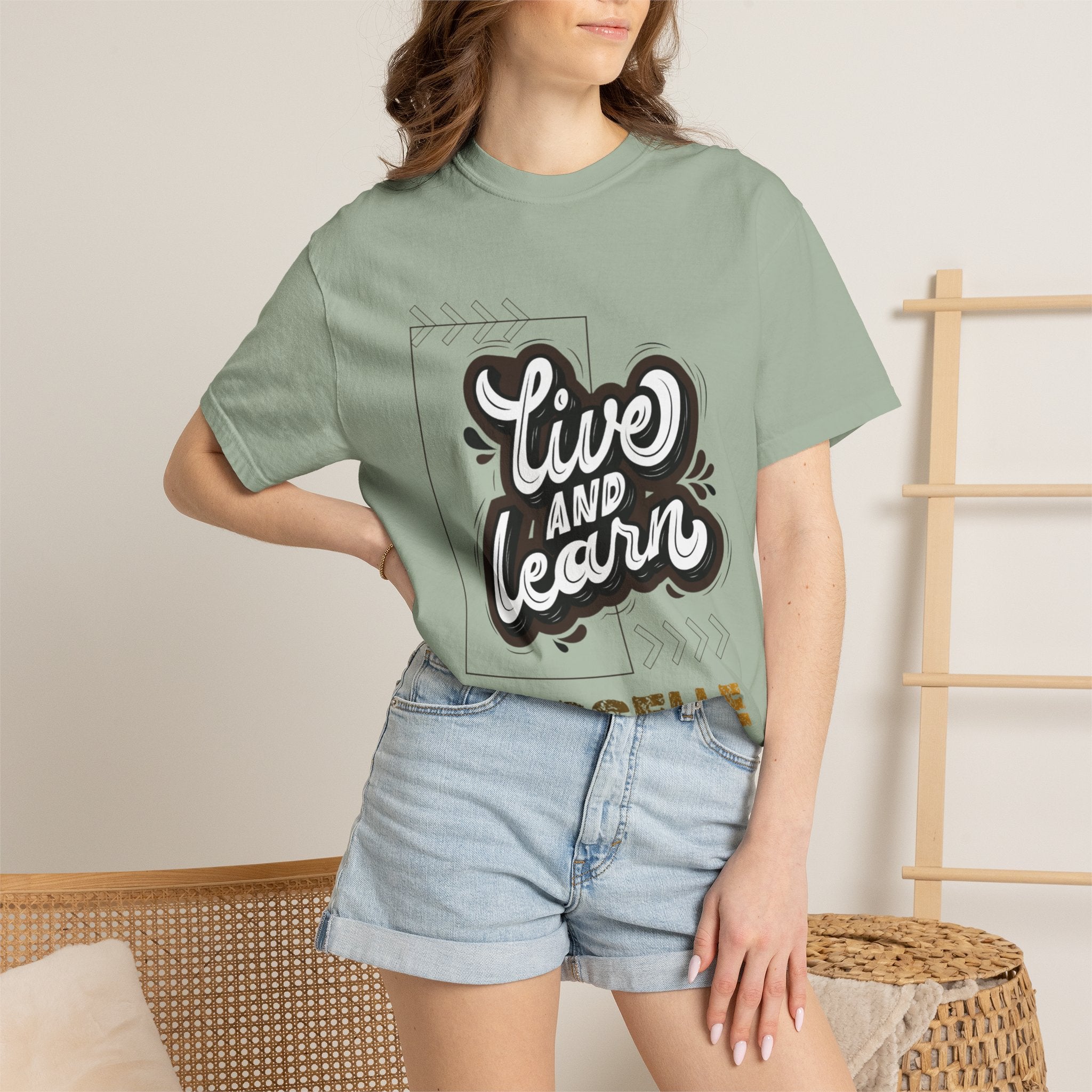 Live and Learn Graphic T-Shirt — "Live and Learn" Motivational Tee