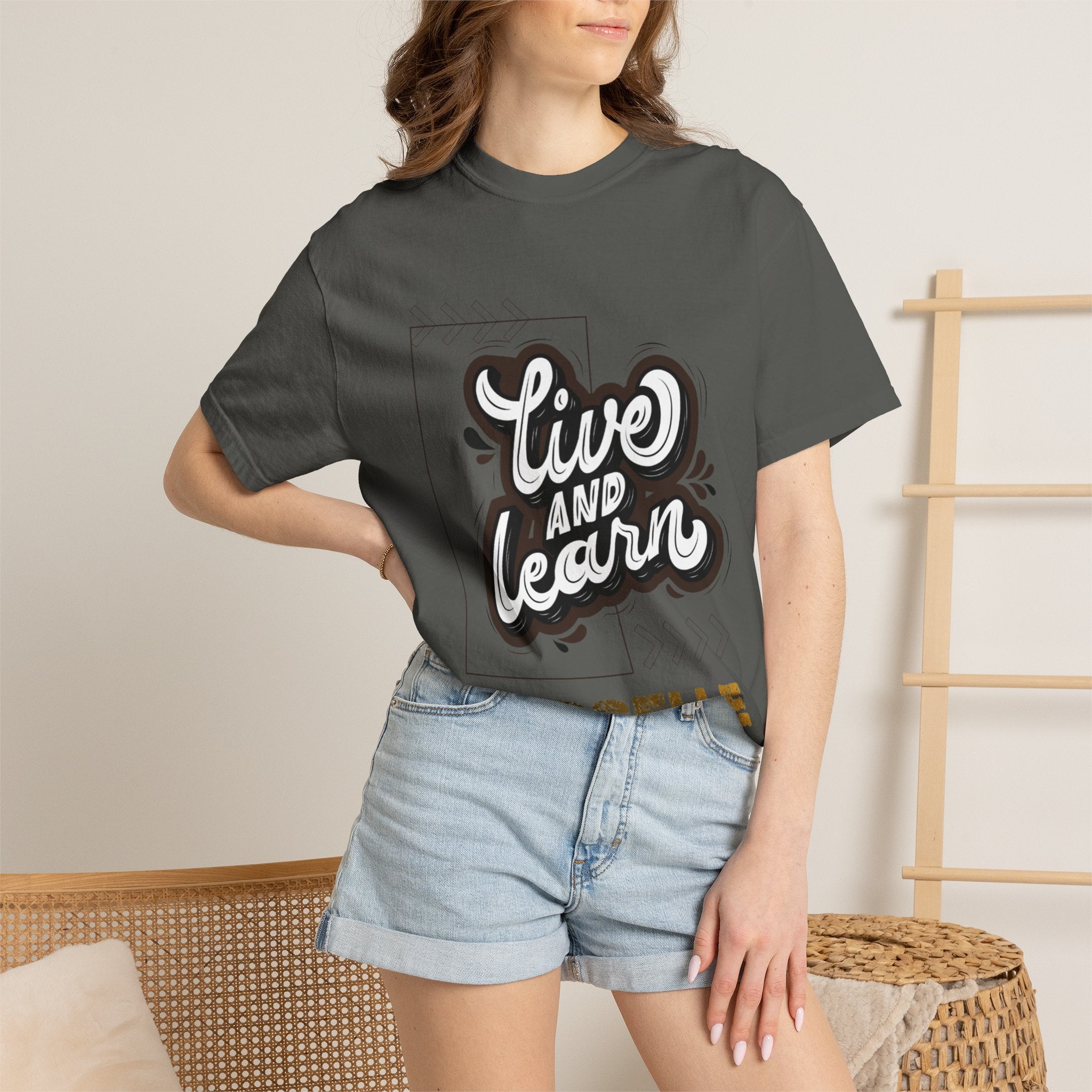 Live and Learn Graphic T-Shirt — "Live and Learn" Motivational Tee