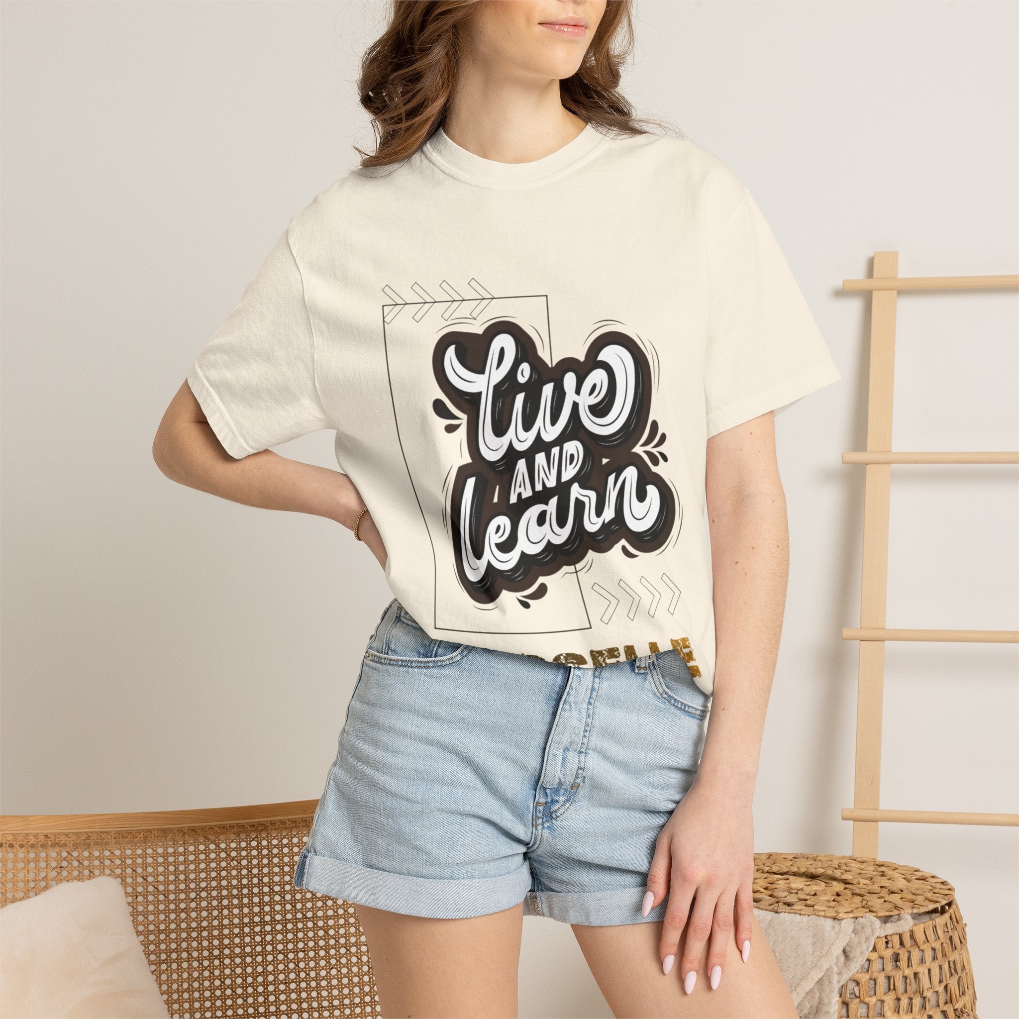 Live and Learn Graphic T-Shirt — "Live and Learn" Motivational Tee