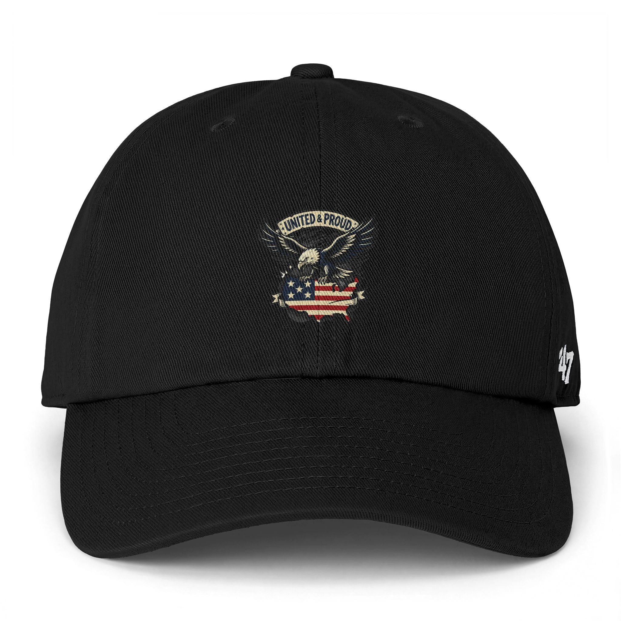 Patriotic Eagle Dad Cap – "United & Proud" Embroidered USA Flag Hat