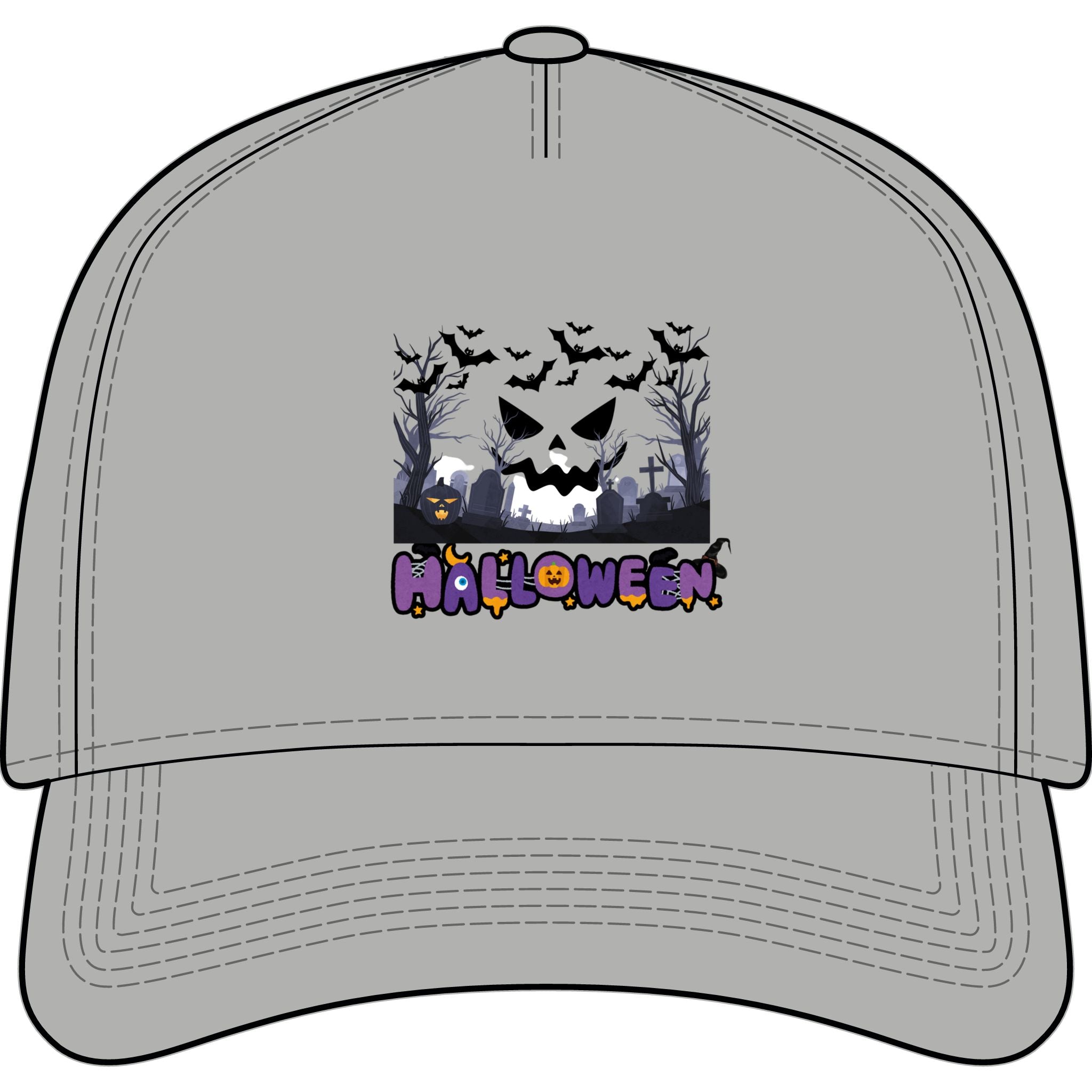 Halloween Pumpkin Skull Cap - Spooky Haunted Night Baseball Hat