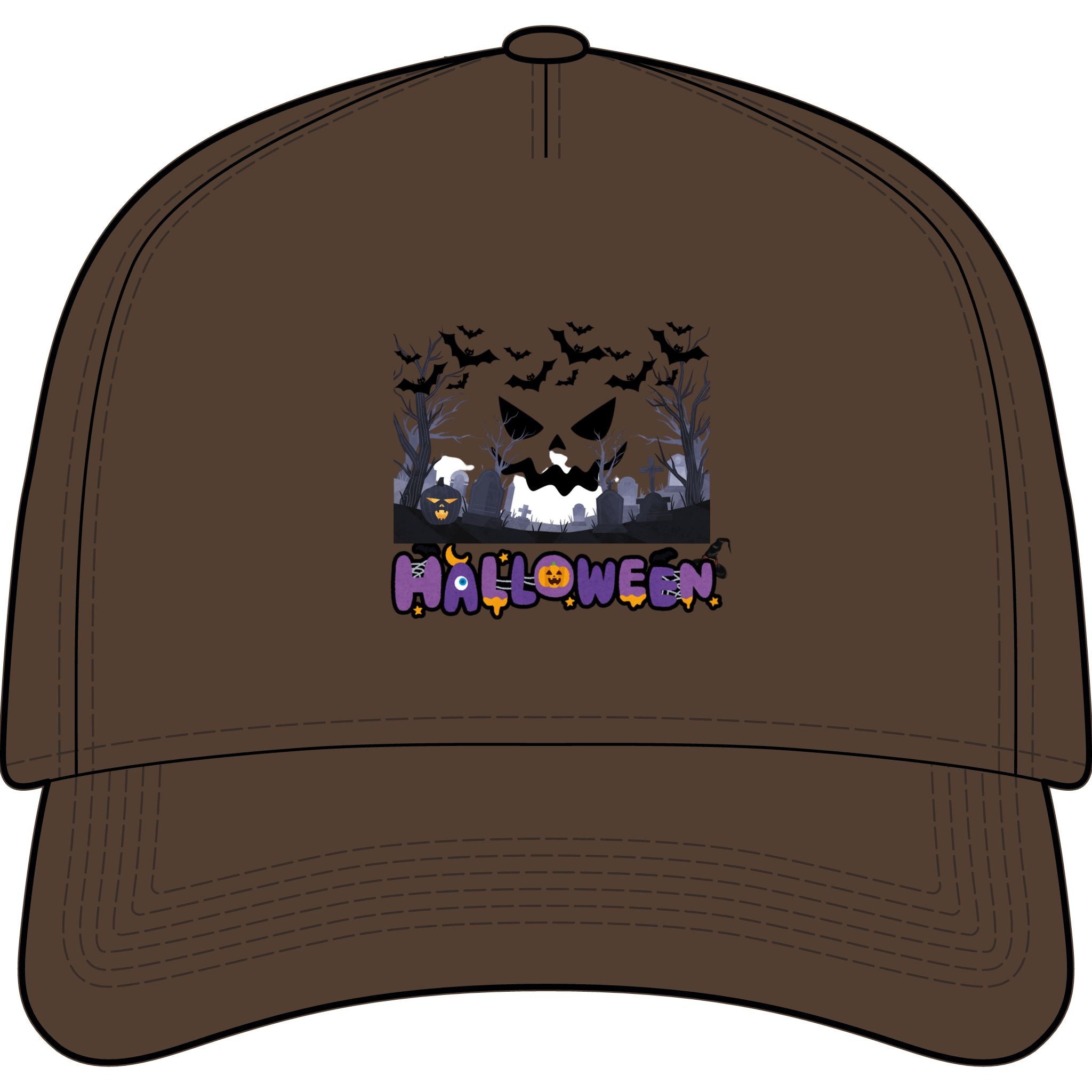 Halloween Pumpkin Skull Cap - Spooky Haunted Night Baseball Hat