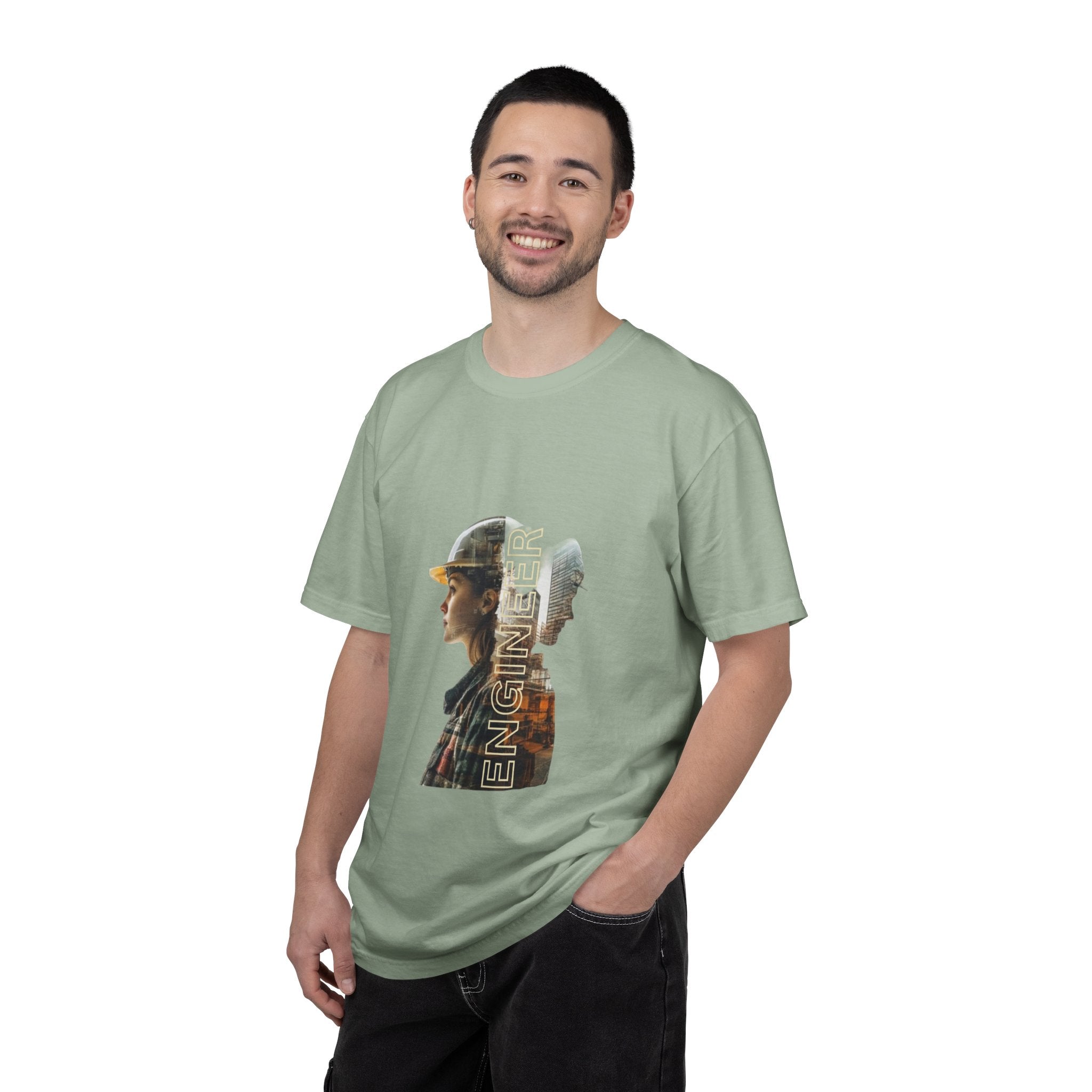Engineer Double-Exposure Photo T-Shirt