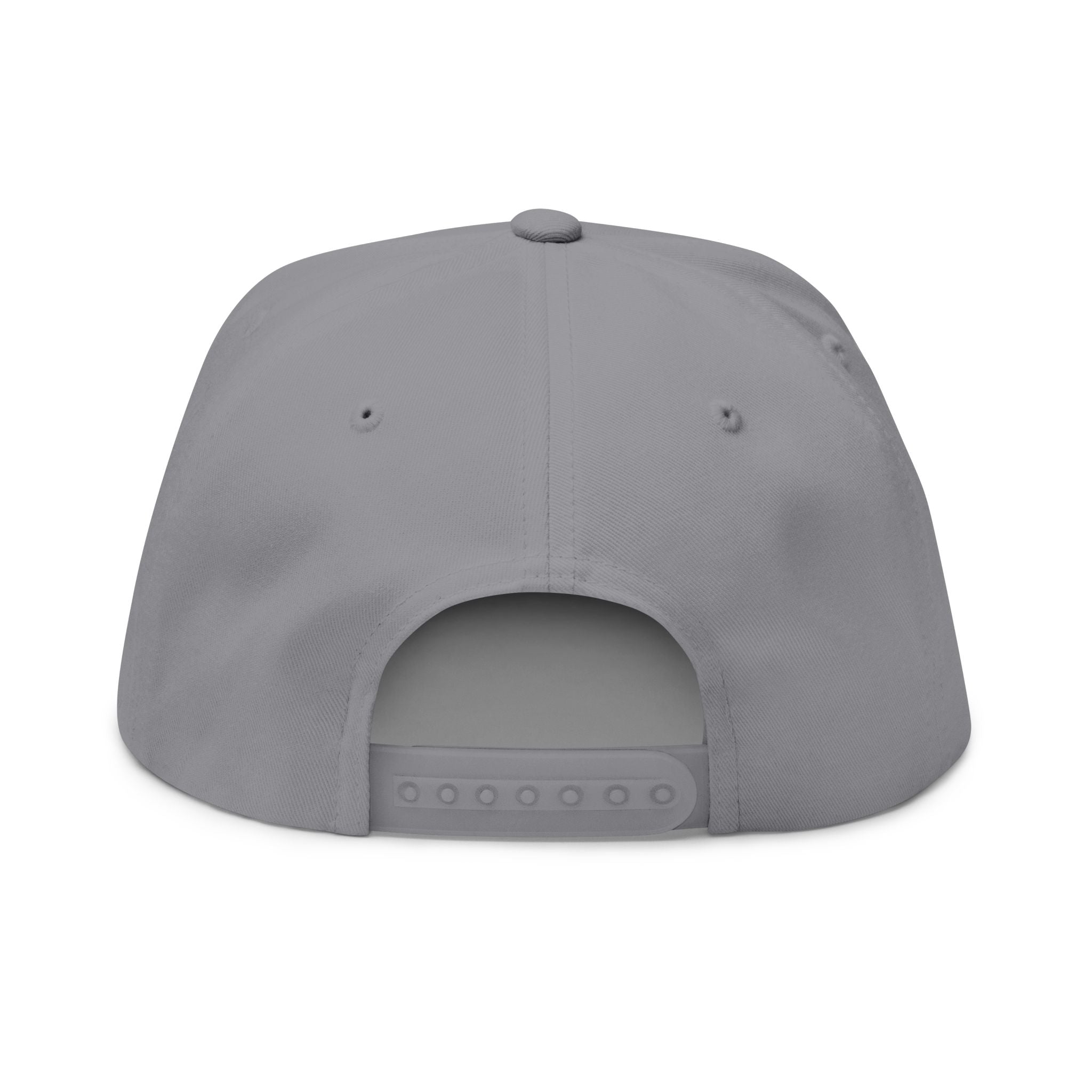 Embroidered Flat Bill Cap — Vintage Blue Silhouette Design