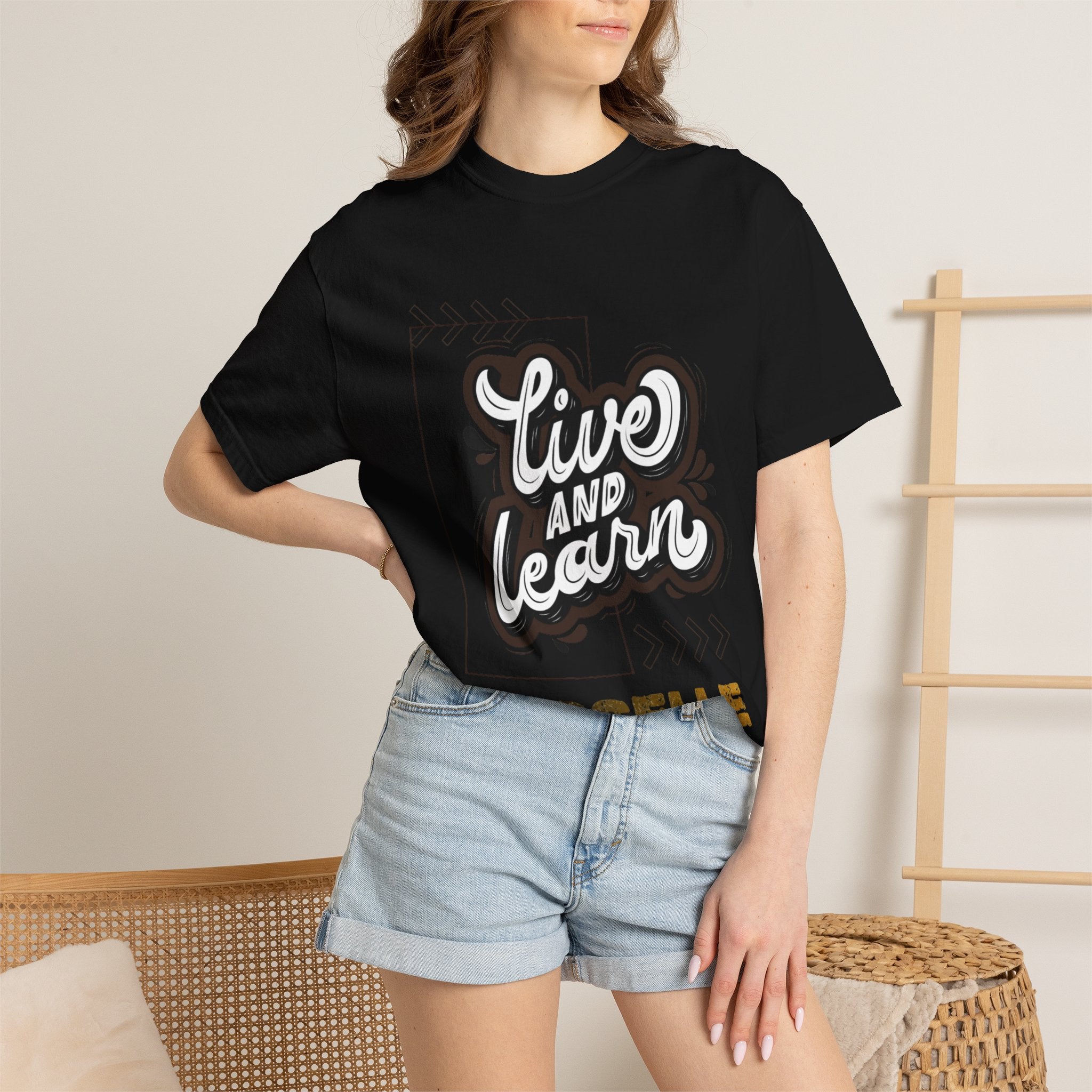 Live and Learn Graphic T-Shirt — "Live and Learn" Motivational Tee
