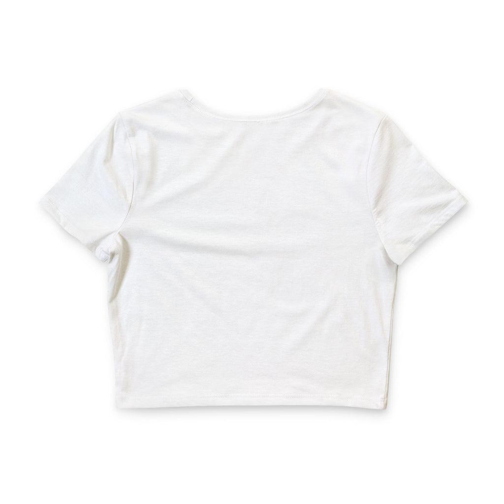 Floral Glow Crop Tee — 'Bloom Slowly' Watercolor Flower Graphic