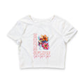 Floral Glow Crop Tee — 'Bloom Slowly' Watercolor Flower Graphic