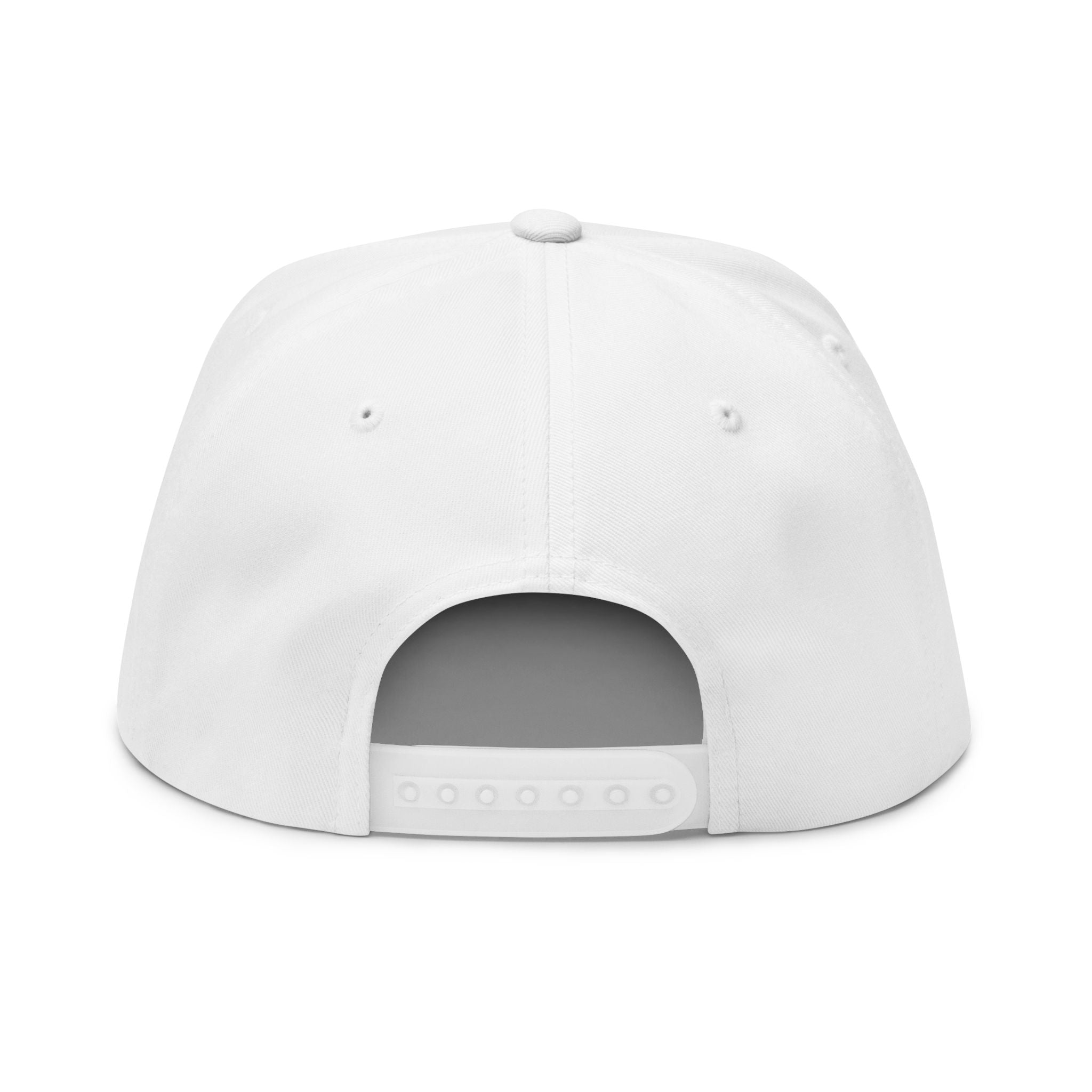 Embroidered Flat Bill Cap — Vintage Blue Silhouette Design