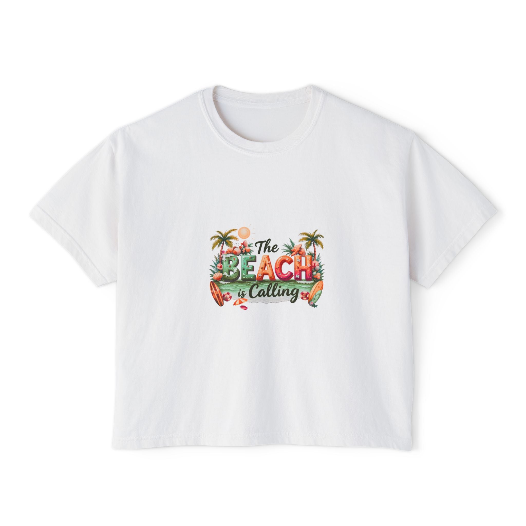 The Beach Is Calling Boxy Tee
