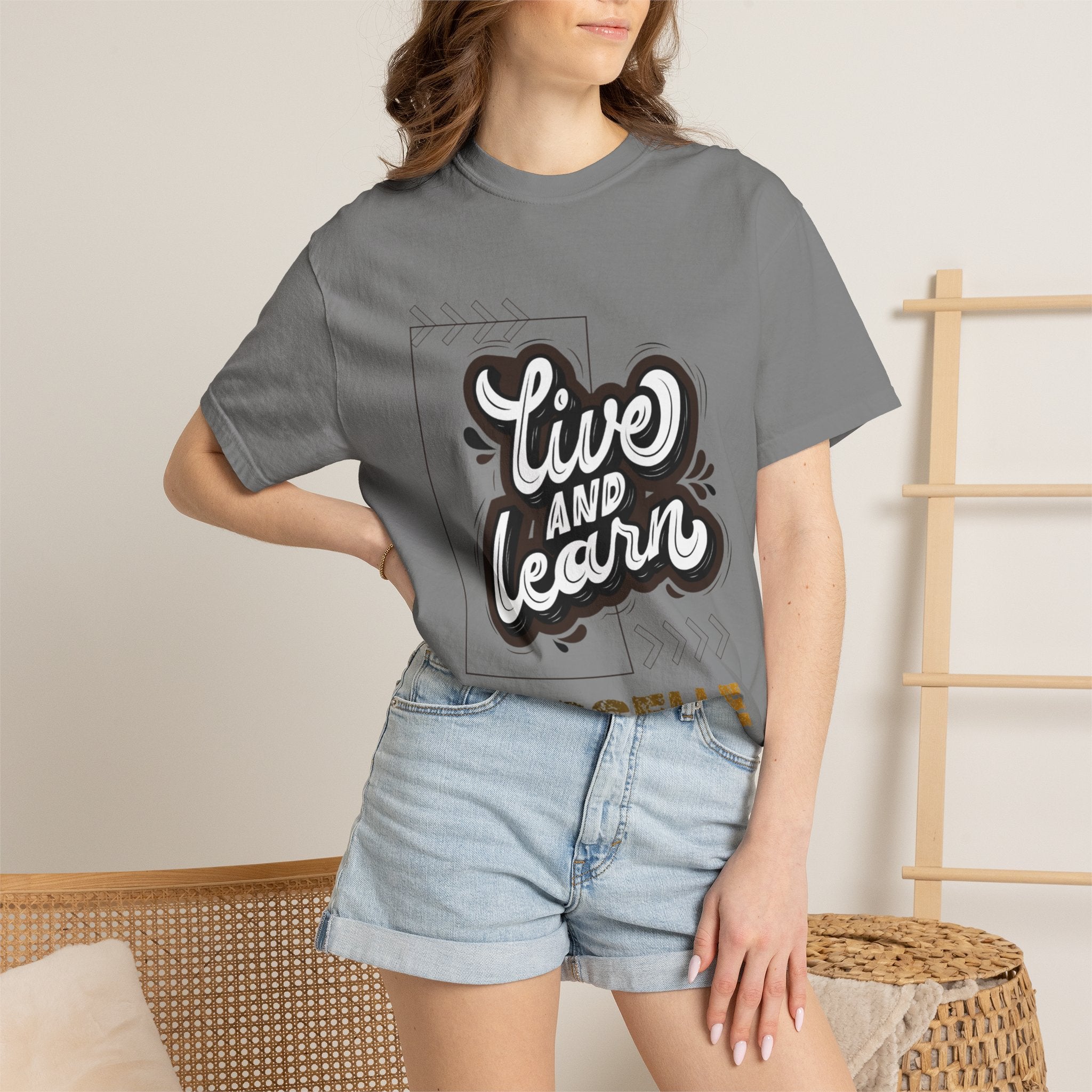 Live and Learn Graphic T-Shirt — "Live and Learn" Motivational Tee