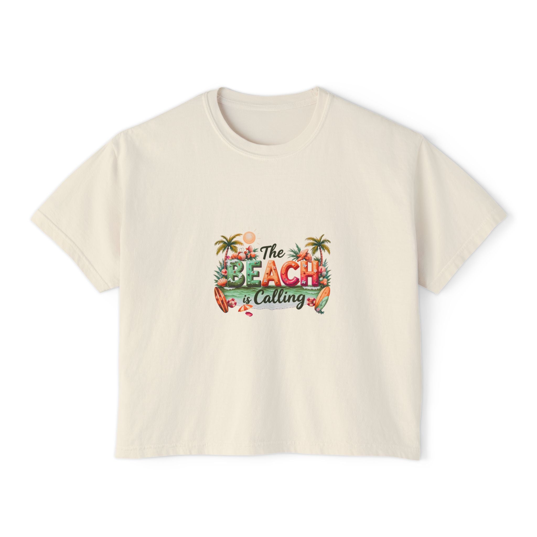 The Beach Is Calling Boxy Tee