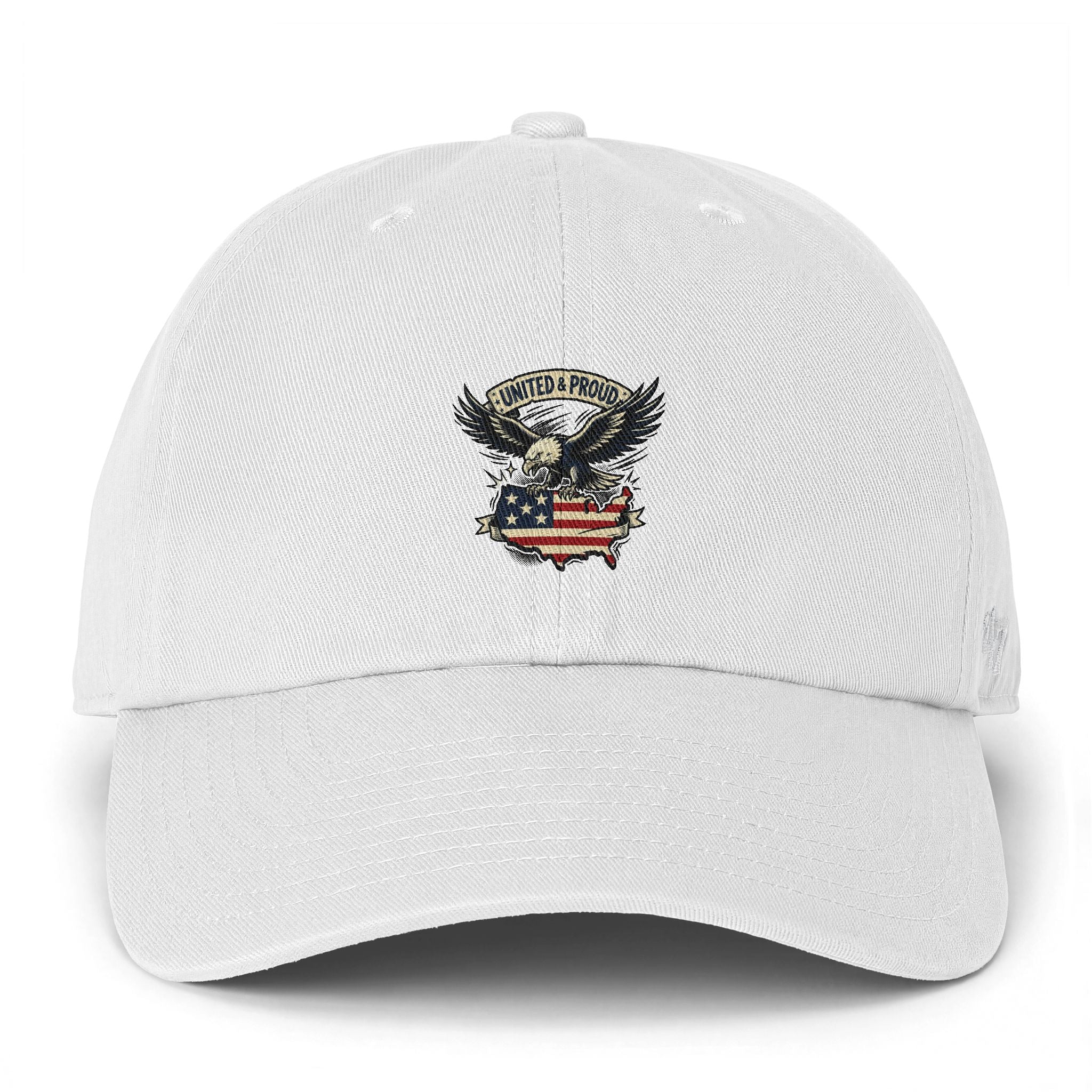 Patriotic Eagle Dad Cap – "United & Proud" Embroidered USA Flag Hat