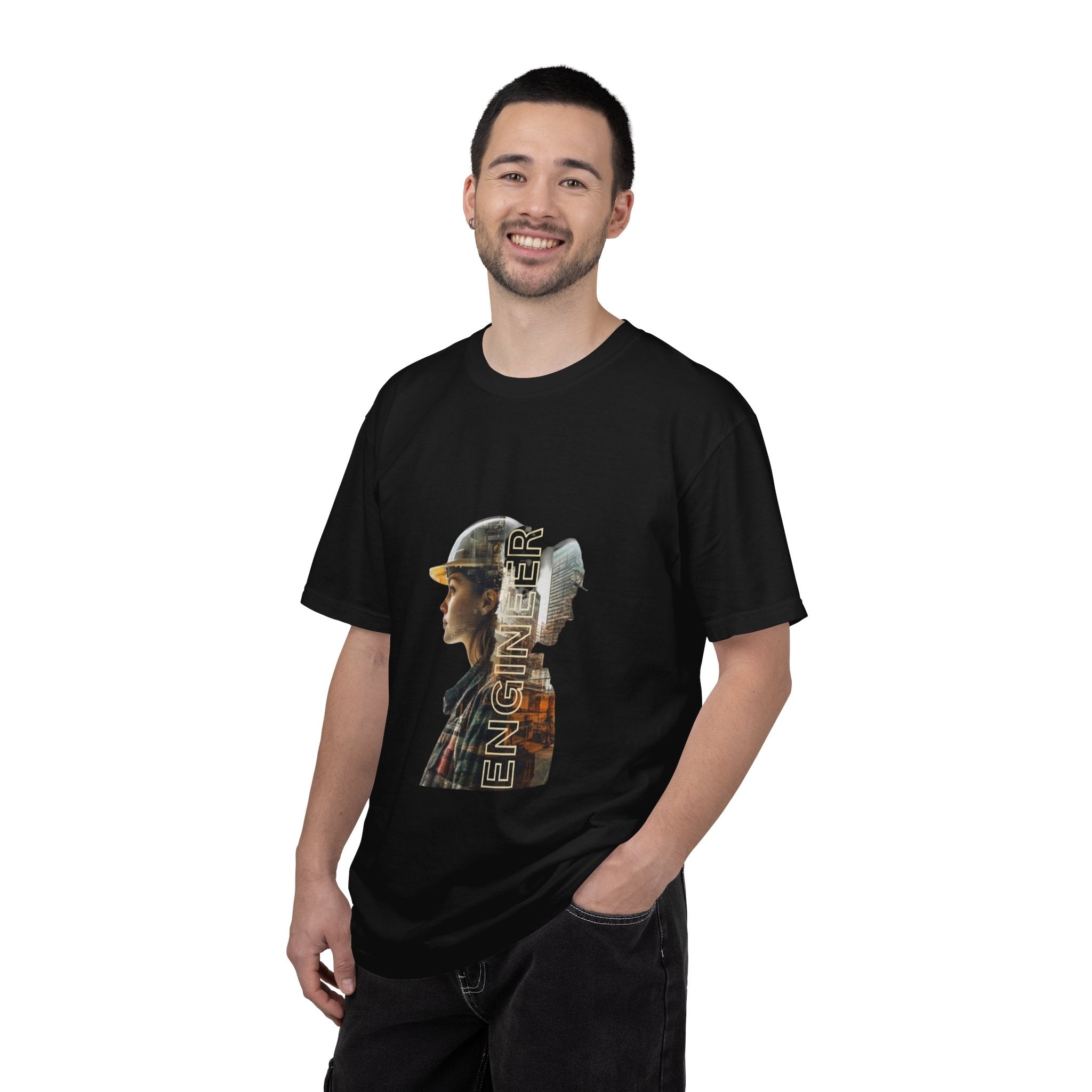 Engineer Double-Exposure Photo T-Shirt