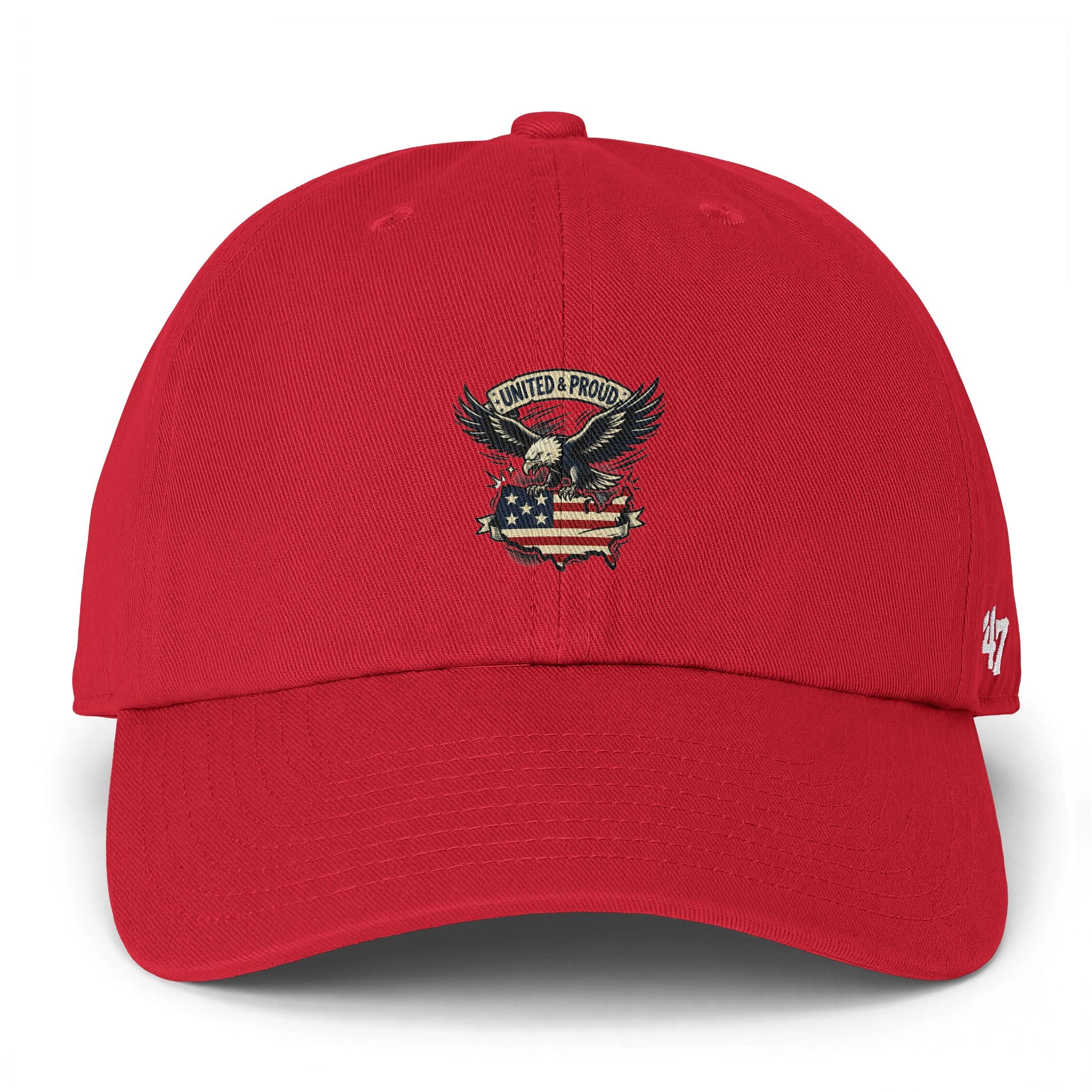 Patriotic Eagle Dad Cap – "United & Proud" Embroidered USA Flag Hat