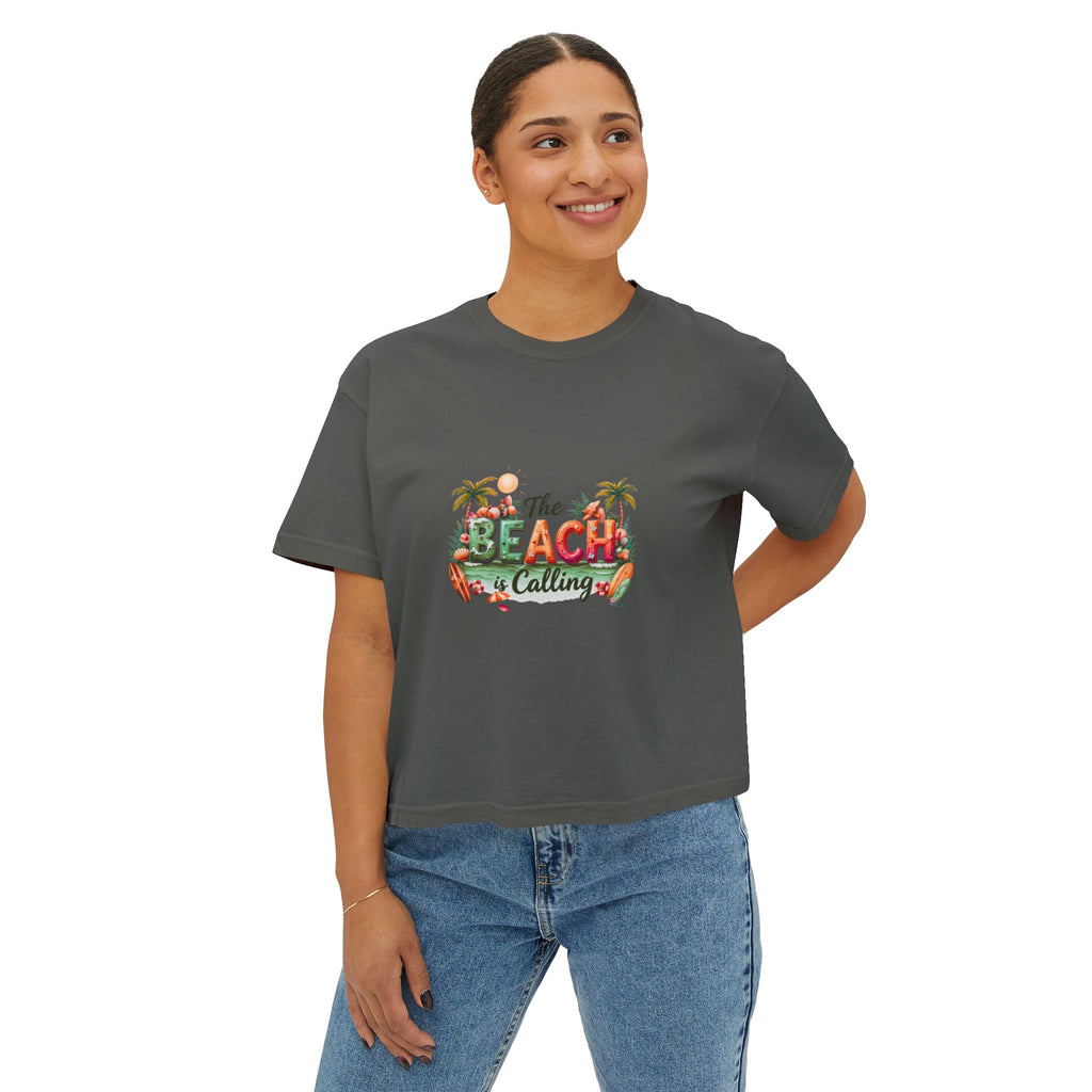 The Beach Is Calling Boxy Tee